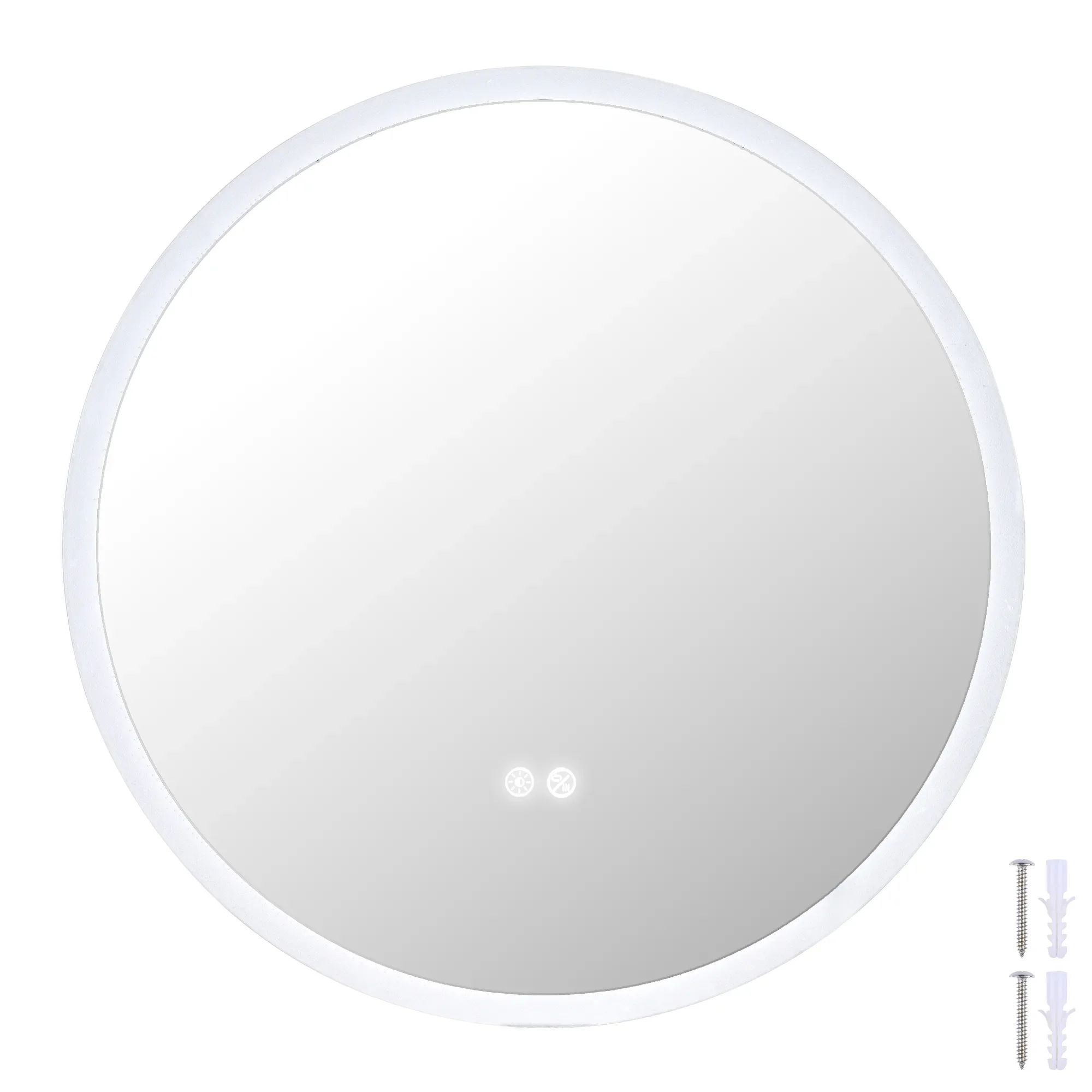 

22" Round LED Bathroom Mirror,Anti-Fog Dimmable IP65 Touch Switch