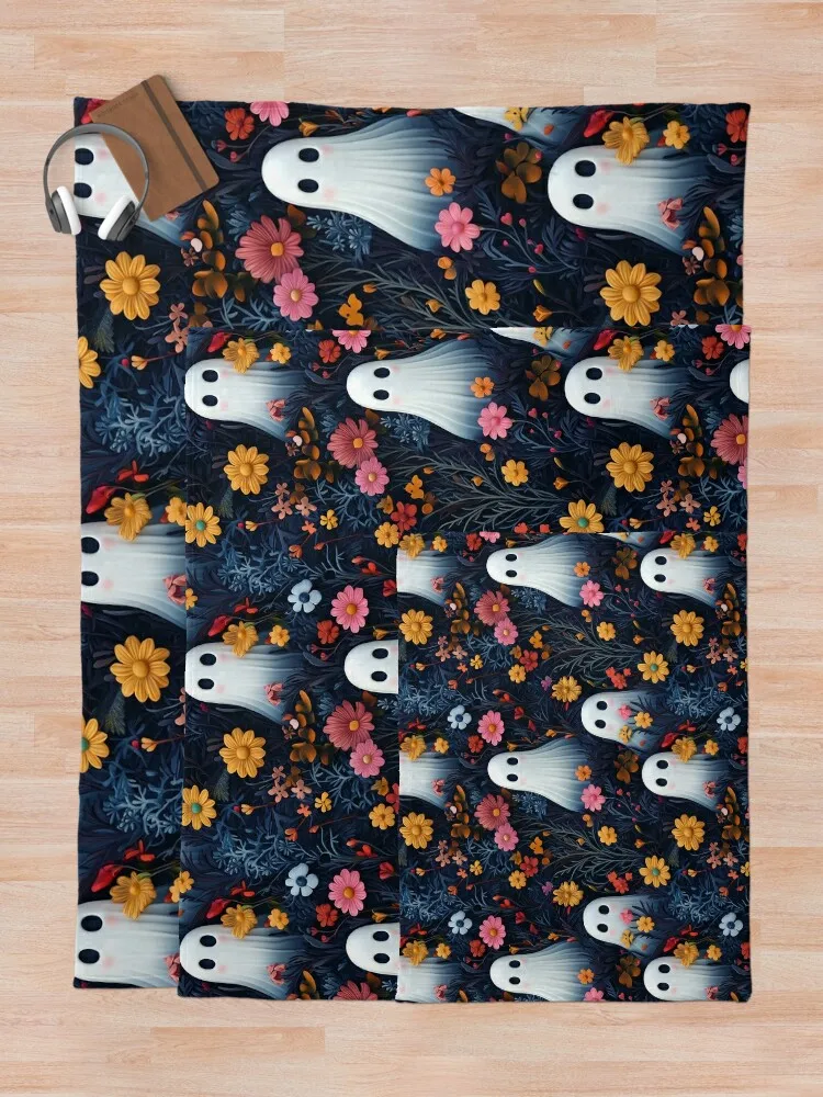 Жуткий призрак Хэллоуин милый и жуткий 3D цветочный дизайн от NoarusRainbowLand 2-х пледы