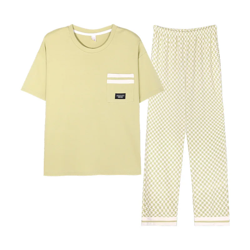 Summer pure cotton pajamas women's sweet temperament short-sleeved trousers two-piece home service suit comfortable loungewear