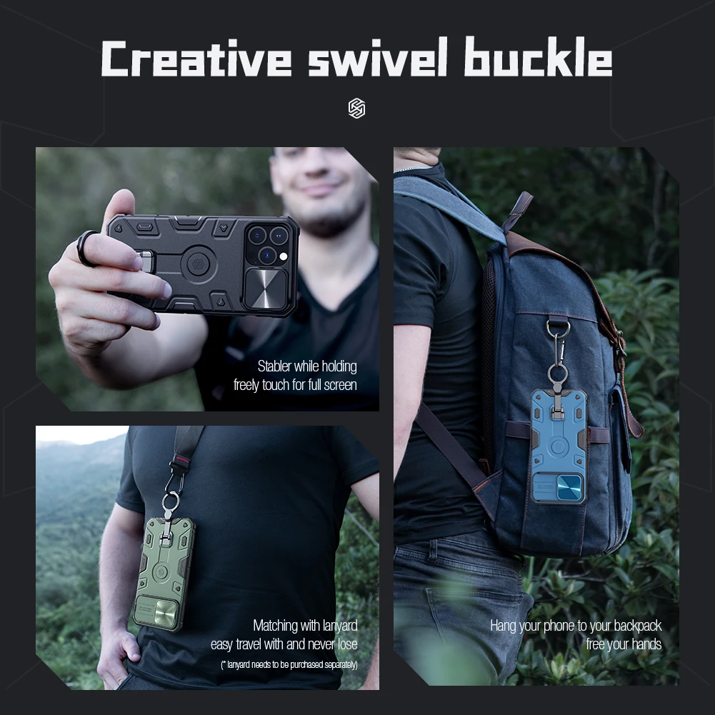 For iPhone 13 Pro Max Case For iPhone 14 Pro Max NILLKIN CamShield Armor Pro Magnetic Case Slide Camera Case With Ring Kickstand