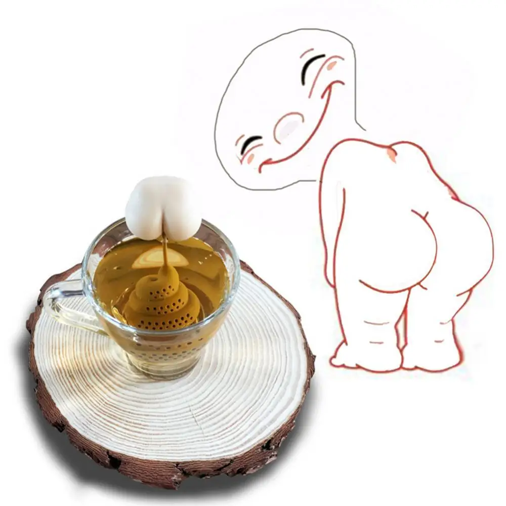 

Prop Poo Turd Shape Silicone Tea Strainer Filter Infuser Prank Trick Props Drink Tool