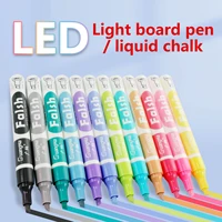 12pcsset colors erasable liquid chalk pen marker for glass led writing windows electronic blackboard chalkboard window chalk