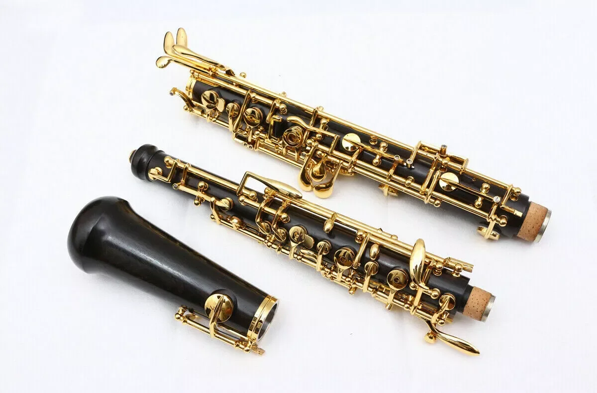 Новый гобой C Key из черного дерева с раскладывающимся резонатором F и позолоченным