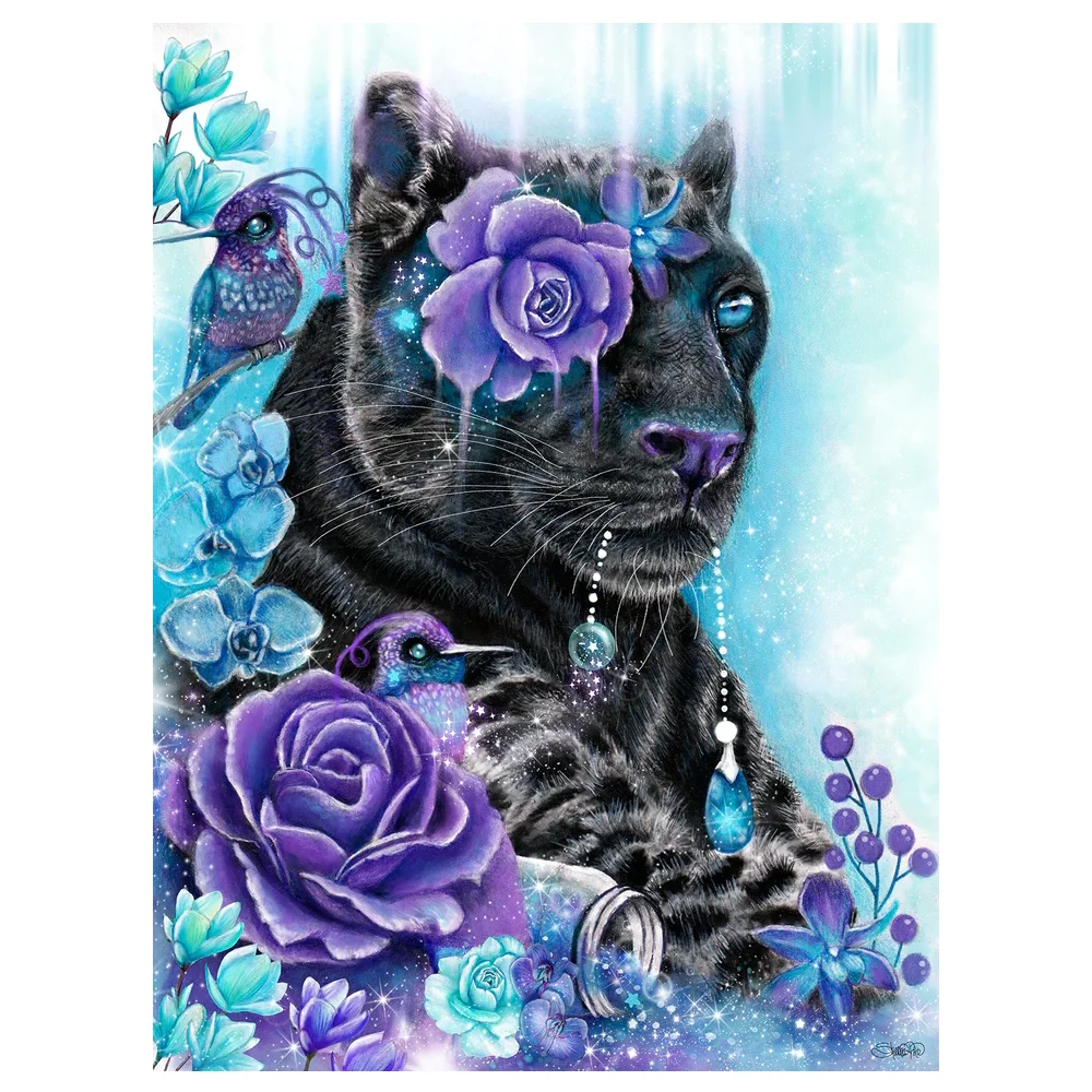 

5D Hot Sale Diamond Painting New product handwork Sapphire Galaxy Jaguar Cross stitch Living Room and Bedroom Decorative Gift