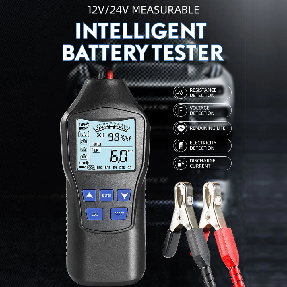 Интеллектуальный тестер автомобильного аккумулятора 12 В/24 В автомобильная вилка