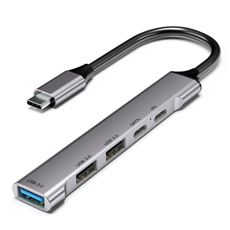 

Док-станция USB-концентратора TypeC с поддержкой дизайна 4 в 1 PD60W Док-станция-концентратор данных 10 Гбит/с из алюминиевого C