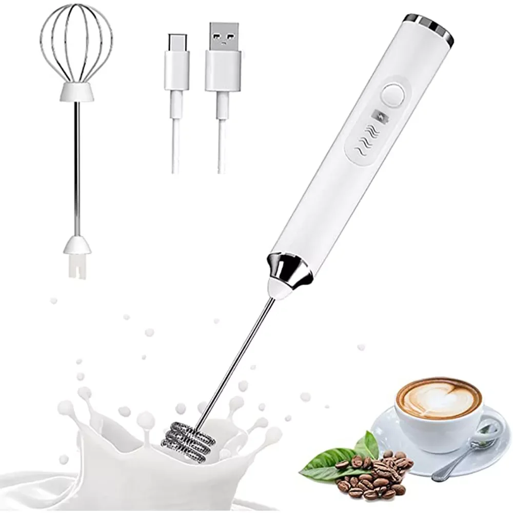 

Handheld Electric Milk Frother Whisk Egg Beater USB Rechargeable Coffee Blender Household Milk Shaker Mixer Foamer Food Blender