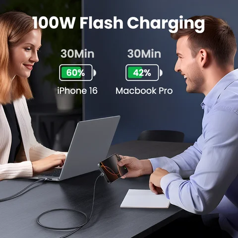 UGREEN USB-кабель типа c PD100W Кабель для быстрой зарядки для iPhone 15 16 Huawei Xiaomi 15 Кабель USB C для Macbook iPad