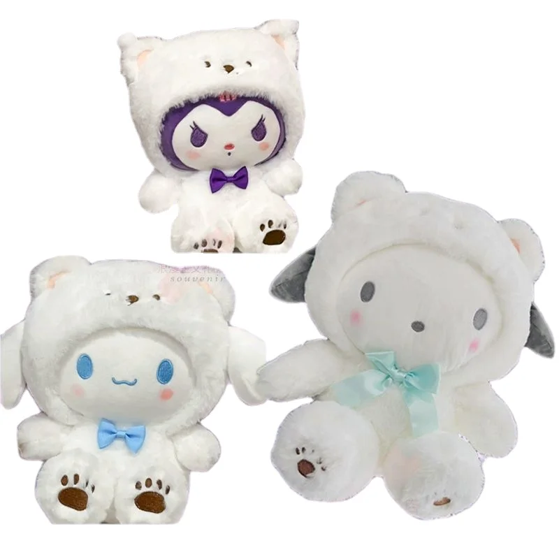 

Sanrios New Kawaii Cinnamoroll Cute White Bear Jade Gui Dog Doll Plush Doll Rabbit Gifts Girlfriend as a Gift for Children