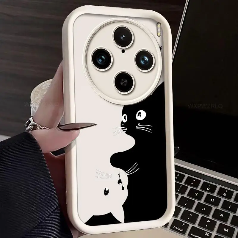 Чехол для телефона с милым рисунком кота vivo X100s X100 Pro матовая мягкая силиконовая