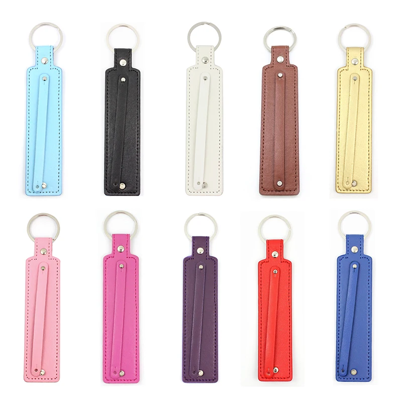 

10pcs/lot 8mm DIY Key Chain PU leather for bag Fit 8mm Slide Charms