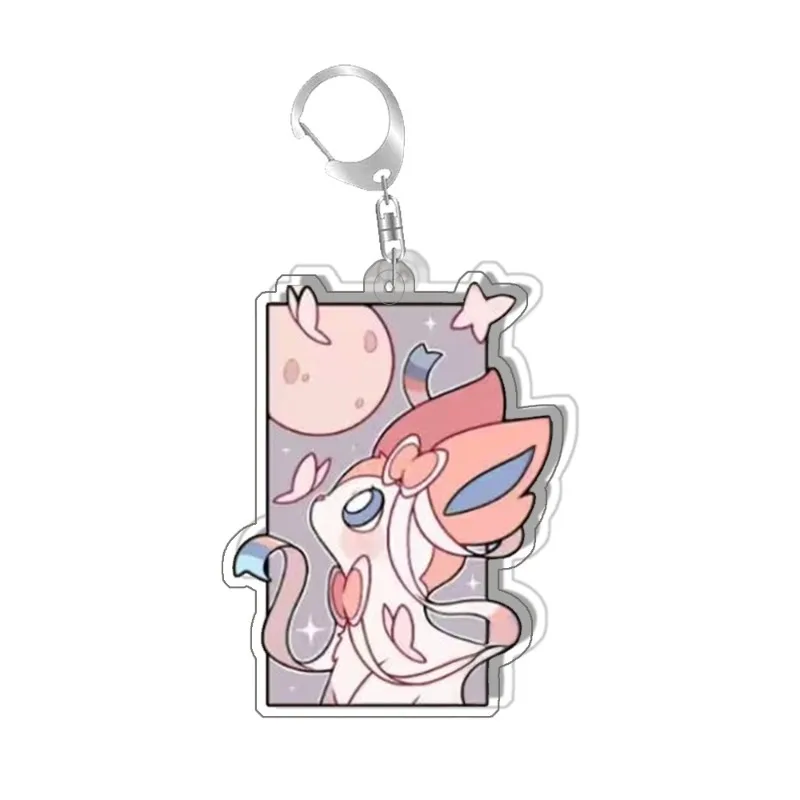 Фото Карманный брелок Eevee Leafeon Sylveon Glaceon Espeon, коллекция аниме-игр, подарки, самодельная акриловая подвеска, товары в стиле аниме №4