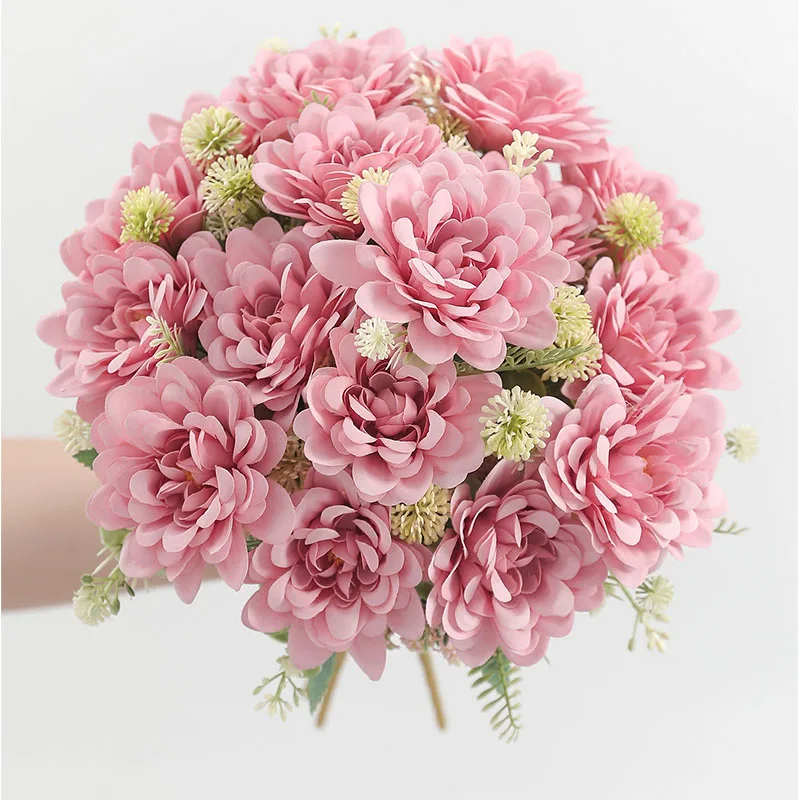 35 См Искусственные Розовые Розы Шелковый Пион Гортензия Букет Лилий Для