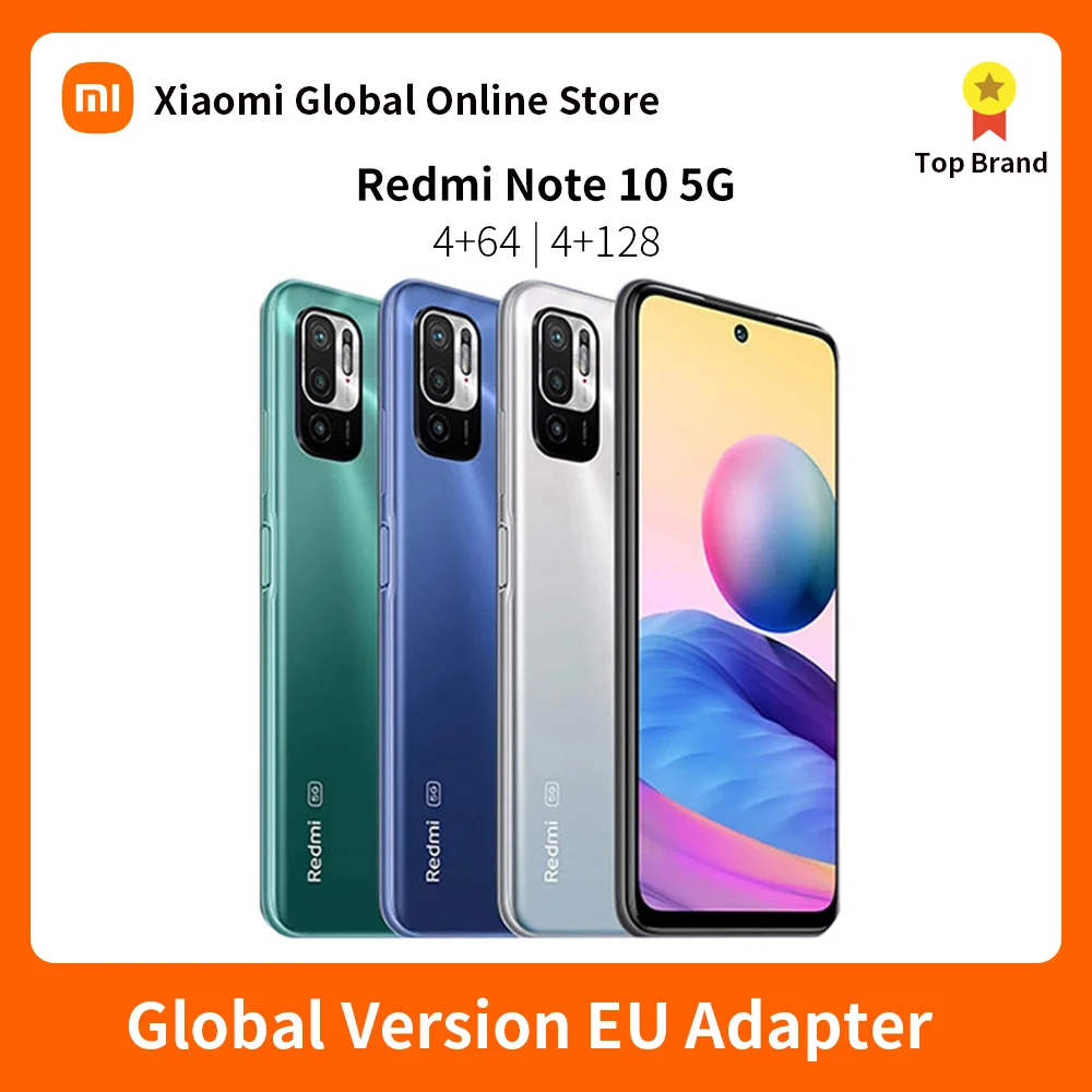 Redmi Note 10 смартфон с 5 99-дюймовым дисплеем ОЗУ 4 Гб ПЗУ 64 Гб/128 ГБ 700 мАч 48 МП |