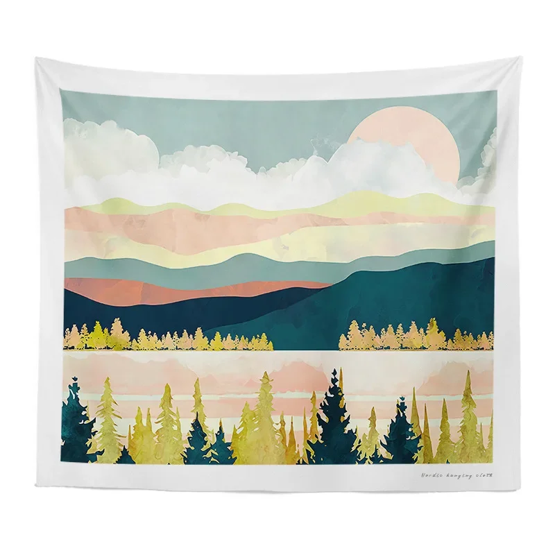 Живописный принт настенный гобелен искусственная кожа бохо тканевый подвесное