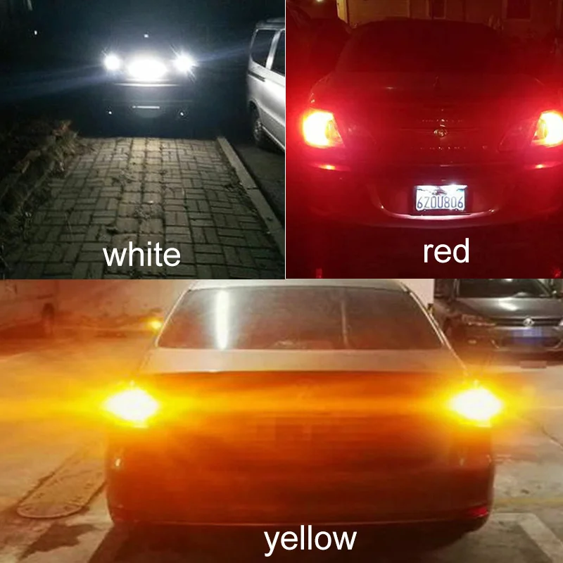 2pcs Super Bright T15 912 W16W 921 LED Bulbs CREE XB-D 12SMD Amber Yellow White Red Turn Signal Brake Backup Reverse Lamp - купить по