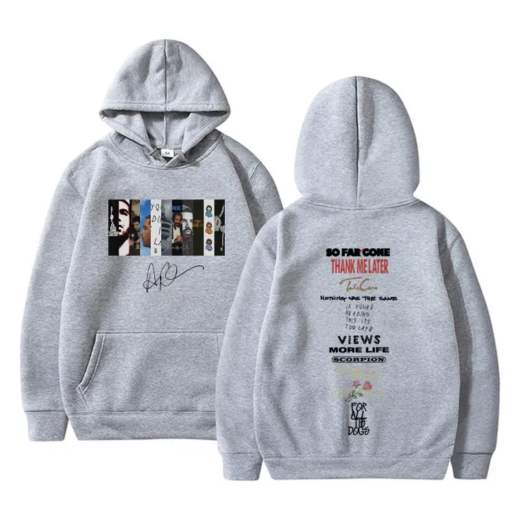 Rapper Drake Pop Music Album Double Sided Print Hoodie Male Hip Hop Fashion Oversized Sweatshirt Men Women Fleece Cotton Hoodies