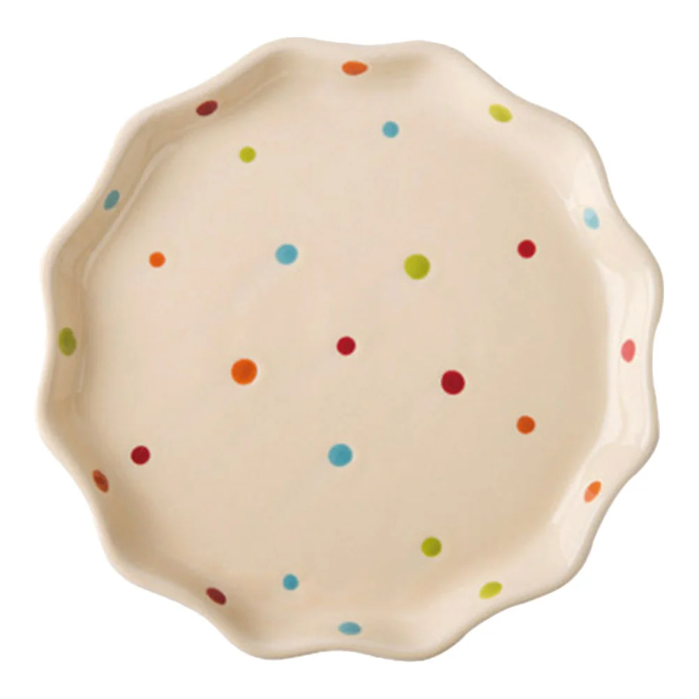 

1 шт. десертная тарелка для сервировки еды, изысканная тарелка в горошек, десертная тарелка