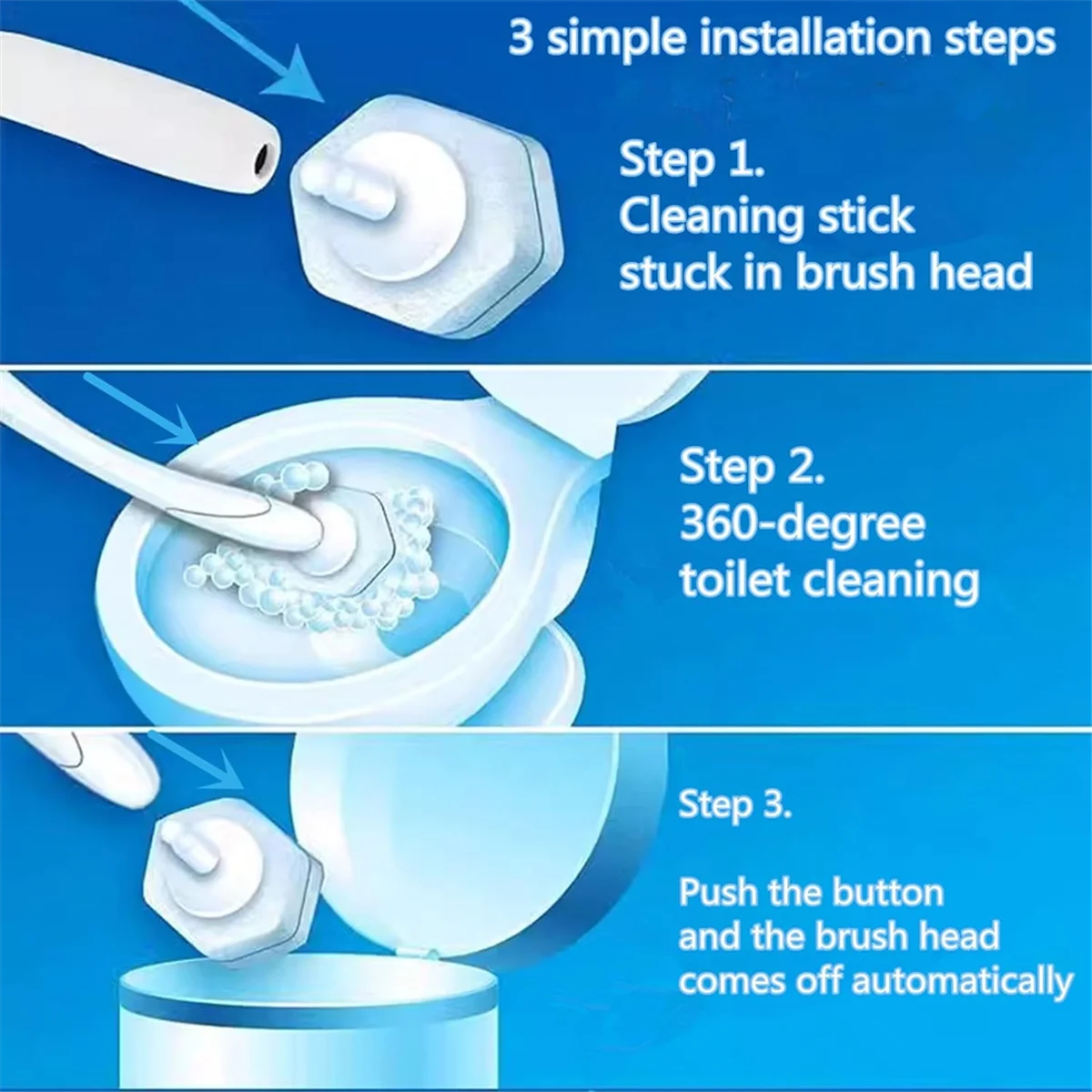 80 шт. одноразовая щетка для унитаза двухслойное волокно стержни туалетной щетки