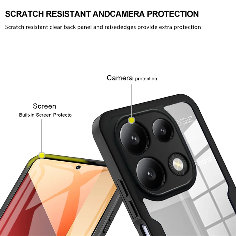 Для Xiaomi Redmi Note 13 Pro 4G Чехол 360 Полностью противоударный прозрачный жесткий чехол из