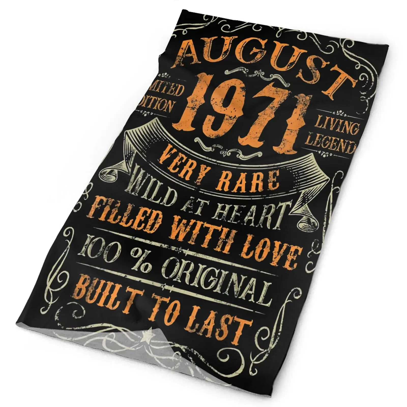 

1971 August 49 Years Old 49Th 1710 Men's Bandana Bandana Ski Military Tactical Buff On Neck Bandanas Fishing Scarf Anime Scarf