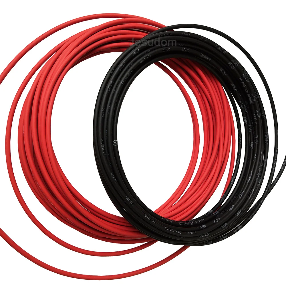 Кабели для солнечных панелей черные + красные с ПВХ изоляцией 10/12/14AWG 6 мм 2/ 4 2/2 5 мм2