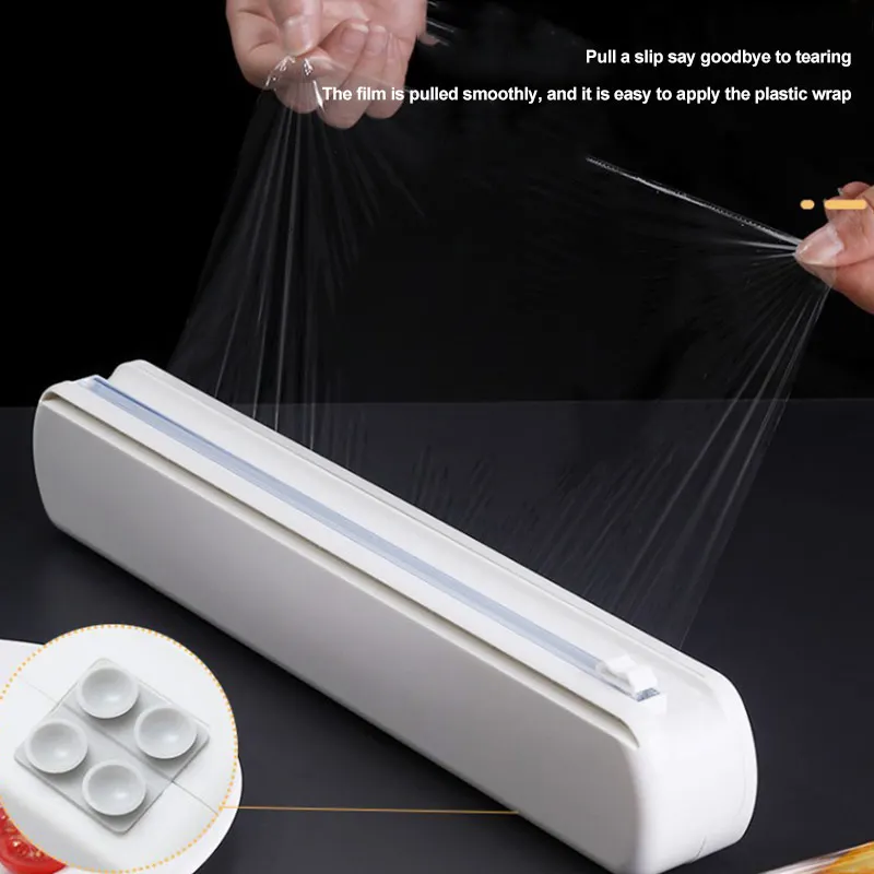 

Cling Wrap Dispenser Kitchen Supplies Foil Dispenser With Cutter Plastic Fresh-keeping Film Cutter Kitchen Tools Household