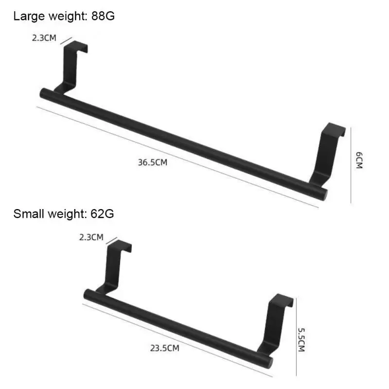 

2 Size Towel Racks Kitchen Cabinet Door Towel Rack Bar Hanging Holder Bathroom Shelf Rack Home Organizer Wall Shelf Hooks