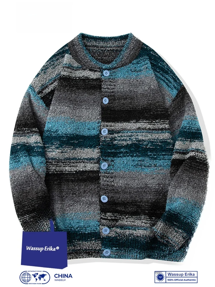 Wassup Erika Американский винтажный кардиган-свитер мужской осенний вязаный свитер