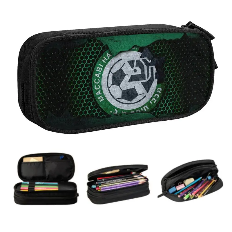 

Чехол-карандаш Maccabi Haifa FC для мальчиков и девочек, большая емкость, Израиль, Фотосумка, коробка, канцелярские принадлежности