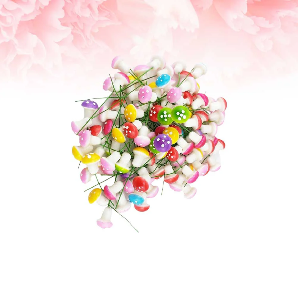 

60Pcs Miniature Mushroom Mini Mushroom Fairy Garden Colorful Mushrooms Size S Mixed Color