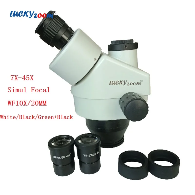 

7X-45X Simul Focal Trinocular Microscope Professional Optical Stereo Zoom Head Mechanic Microscopio Complete Optional Accessory