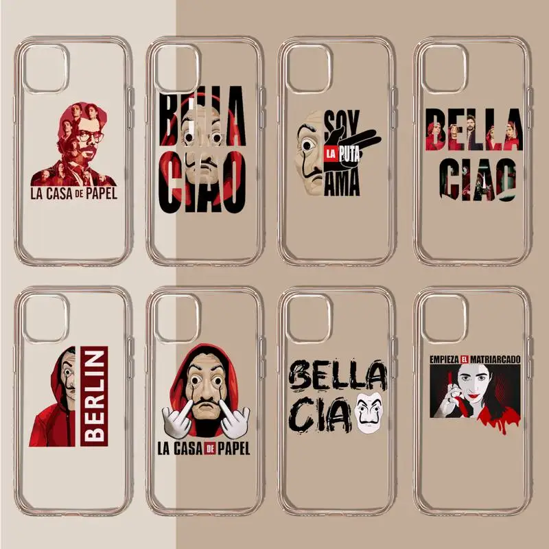 

La Casa De Papel Money Heist Tees TV show Phone Case Transparent soft For iphone 11 13 12 14 x xs xr pro max mini plus