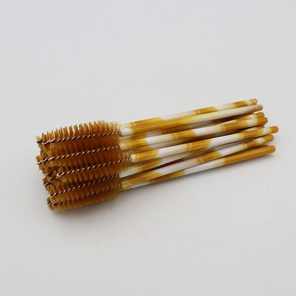 

50pcs/pack Cosmetics Accessories Spiral Roll Spoolers Makeup Eyelash Brush Mascara Wands Colorful Handle Nylon Disposable Comb