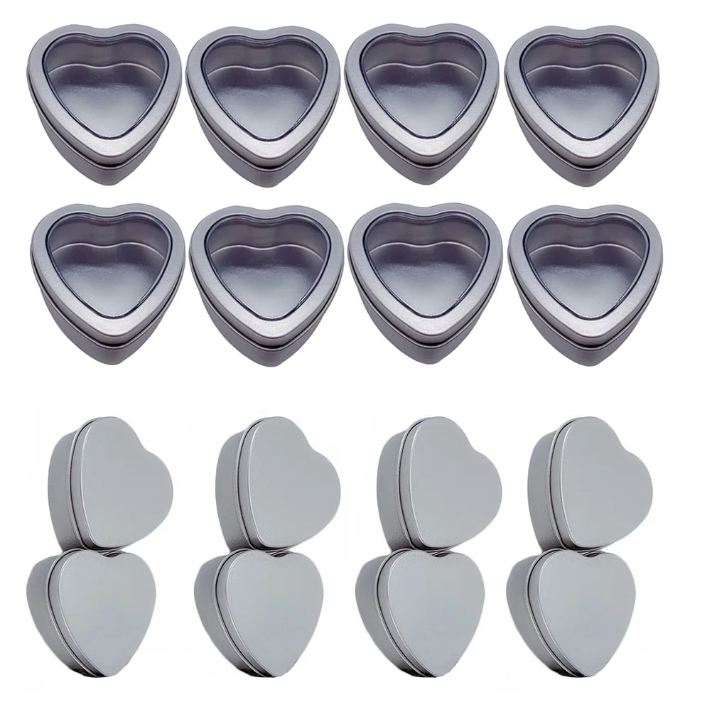 

24 Pcs Round Tray Love Tinplate Box Storage Can Container Candy Holder Round