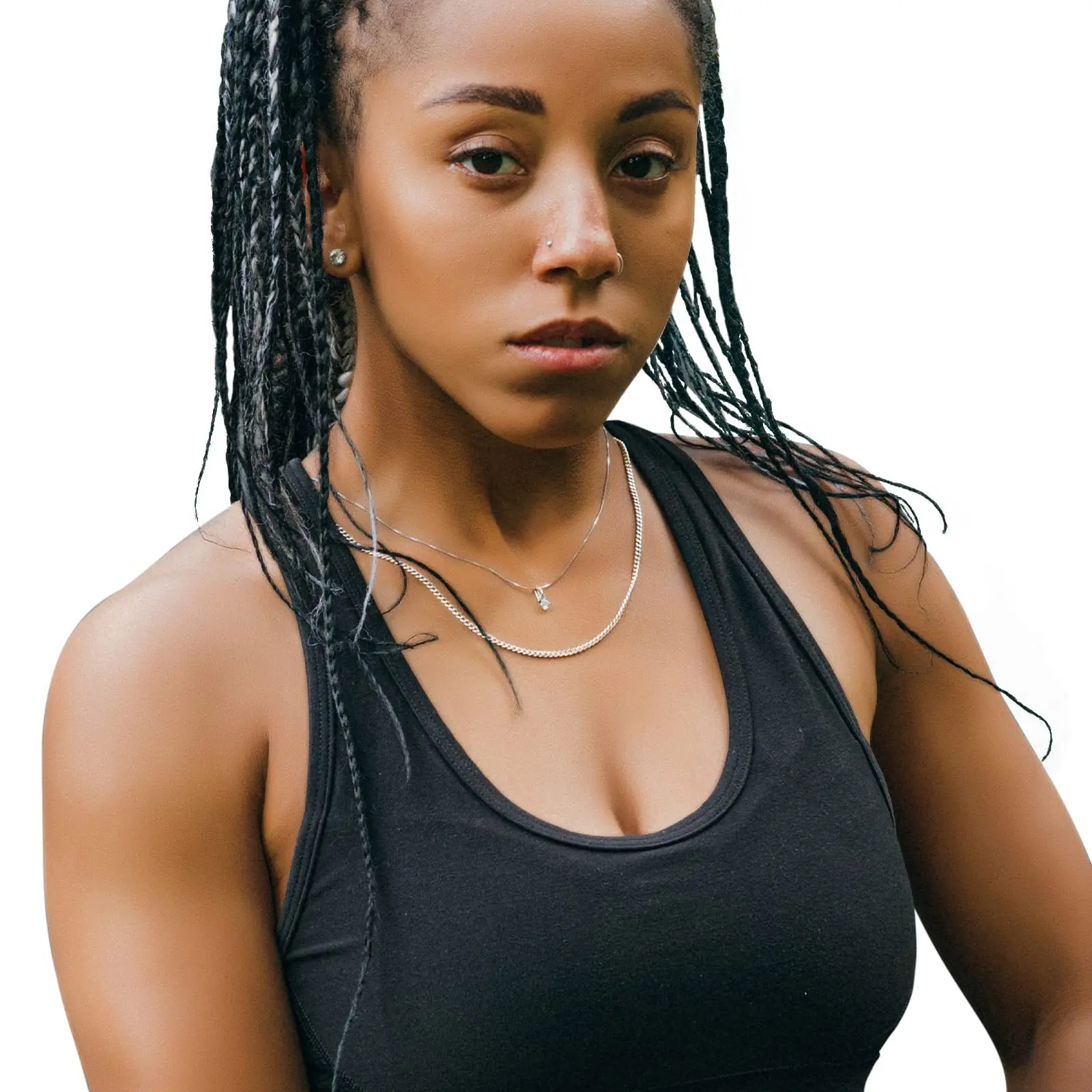 Shevalues Кубинское ожерелье из нержавеющей стали серебристого/черного цвета