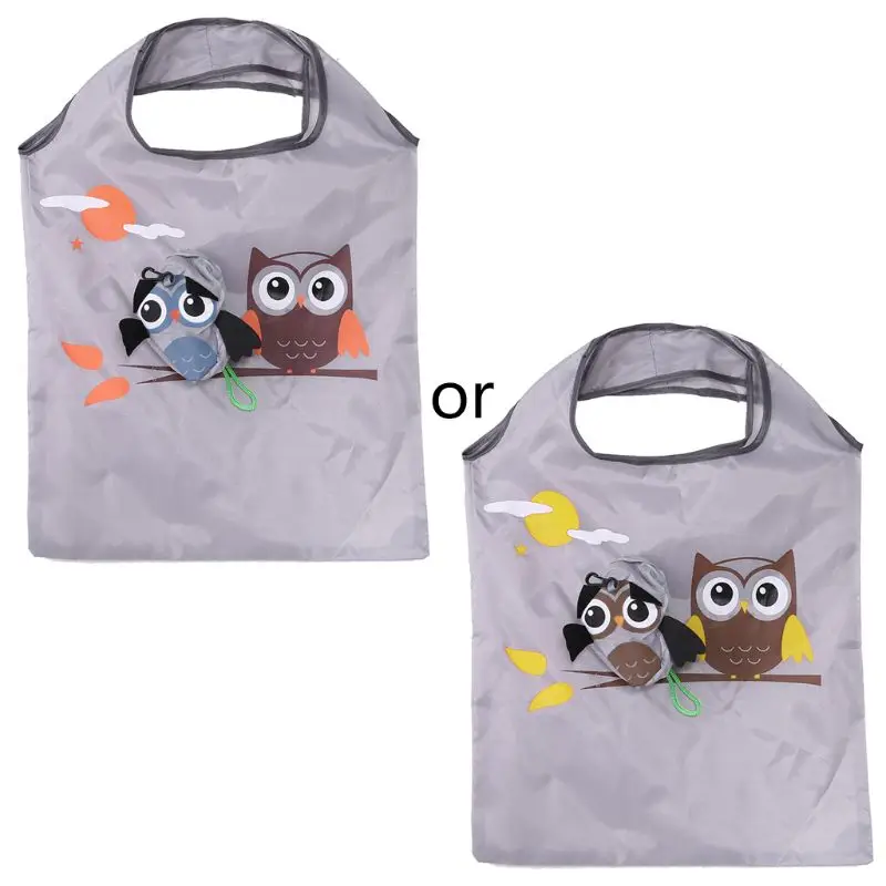 

Cute Owl Folding Shopping Bag Eco Foldable Reusable Shoulder Handbag Tote Travel