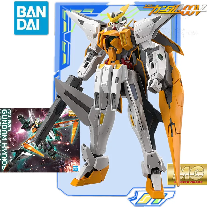 

MG 1/100 Bandai Gundam Model Kit Anime Figure GN-003 Gundam Kyrios Set Genuine Gunpla Model Action Toy Figure Toys for Children