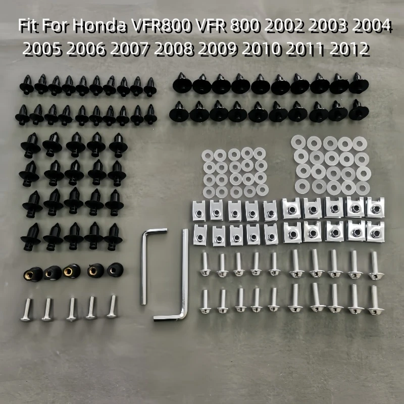 

Комплект обтекателей болты для кузова винты подходят для Honda VFR800 VFR 800 2002 2003 2004 2005 2006 2007 2008 2009 2010 2011 2012