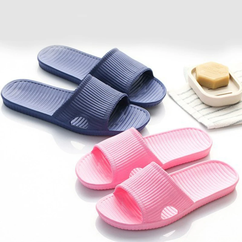 

Summer Home Couple Slipper Women Indoor Floor Flat Shoes Summer Non-slip Flip Flops Bath Breathable Massage Slippers Slides EVA