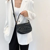 mini handbag top handle design 2022 luxury shoulder bag for girls pu half round soft black white crossbody bags flap summer