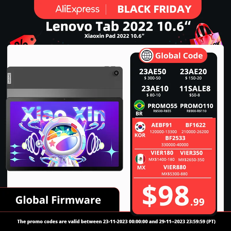 

Global Firmware Lenovo Tablet 2022 or Xiaoxin Pad 2022 10.6 Inch 2K LCD Screen Tablets Android 12 64GB Snapdragon 680 Octa Core