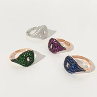 perisbox vintage luxury pave micro zircon open adjustable chunky rings unisex multicolor full cz stones square thick ring