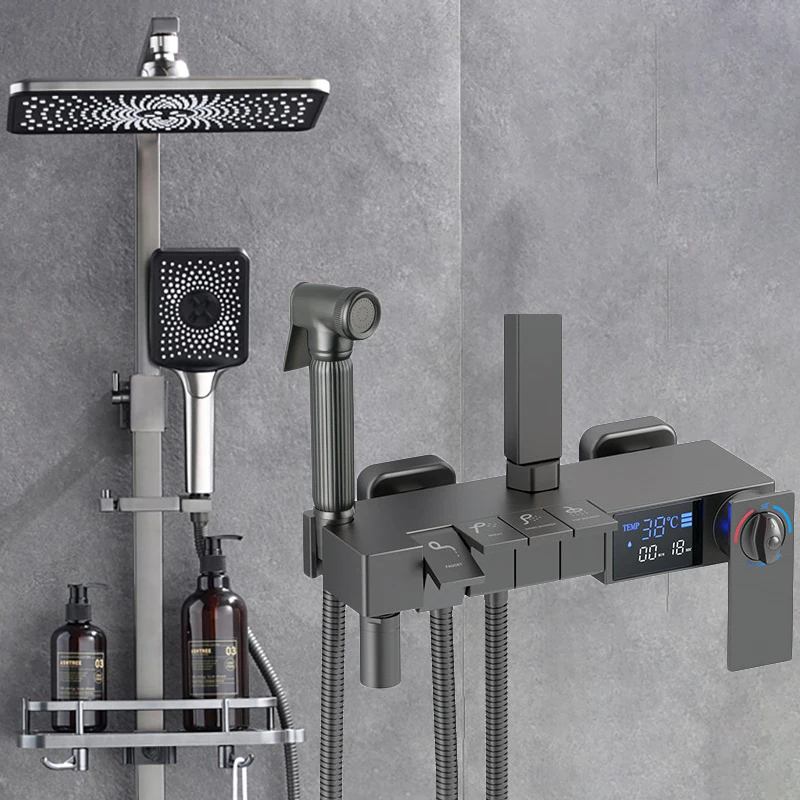 

Термостатическая цифровая душевая система Gold Piano