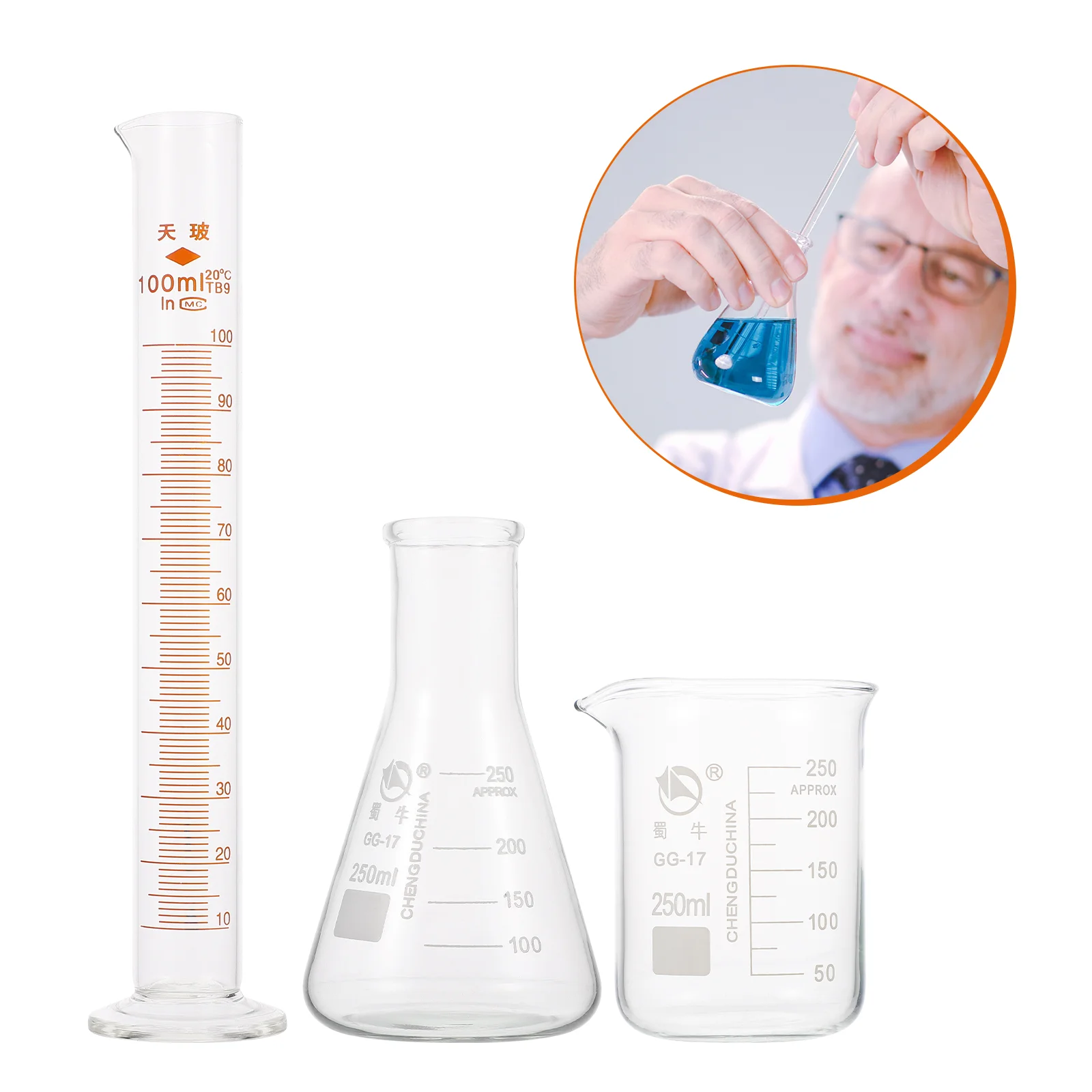 

Experimental Tool Graduated Cylinder Beaker Conical Flask Measuring Cup Plastic