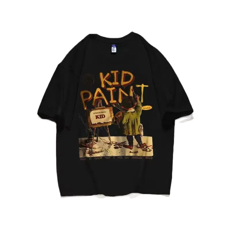 

Summer Y2K Crew Neck Men's Fashion Brand Short Sleeve T-shirt 2022 New Vintage Printed T-shirt Versatile Casual Fashion Top Men