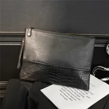 Alligator Pattern Leather Clutches Men Envelope Bag Business Fashion Clutch Male Handbag Luxury Design Clutch Men Shoulder Bags