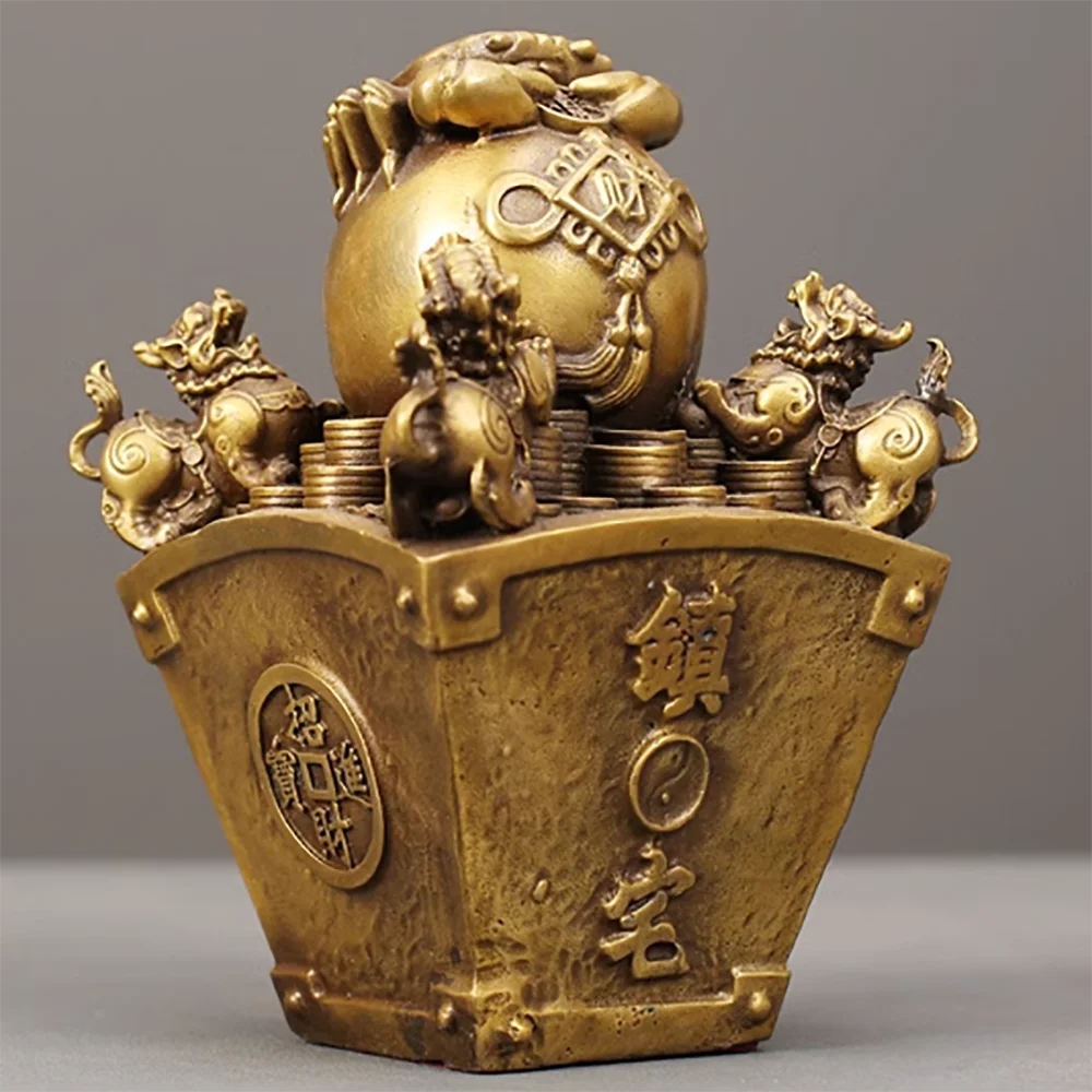 Чистая медь восьмиугольный символ богатства Pixiu Ju Heng Cai De Li Краб обильное