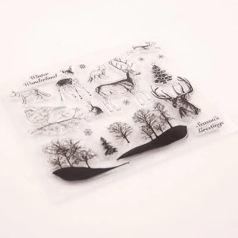 

1pcs Forest Animal Transparent Clear Silicone Stamps Scrapbook Embossing Paper Card Craft Scrapbooking Photo Album Decorate Gift