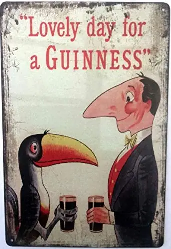 

Прекрасный день для Гиннесса, металлическая вывеска, большой ретро винтажный стиль, паб, бар, кафе, дом, мужской Фотофон, без острых краев, 12x8 ...